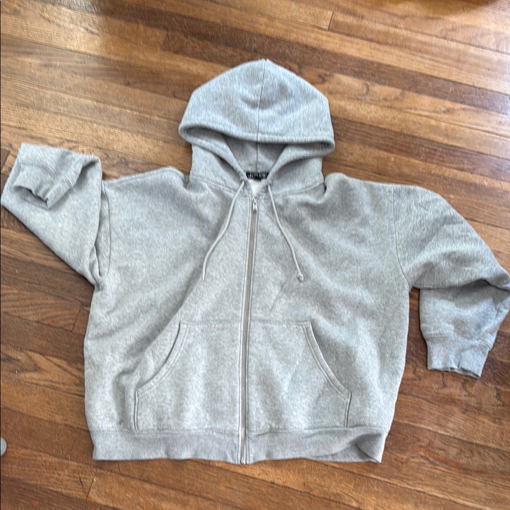 J. Crew Heather Gray Heritage fleece Zip-Up Hoodie